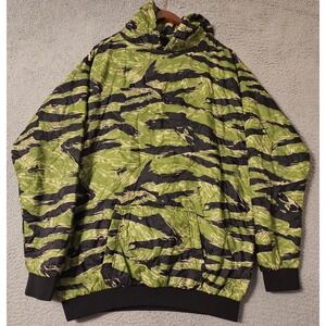 Zero Foxtrot Contraband Woobie Hoodie Mens Large Tiger Stripe Camo Quilted Green